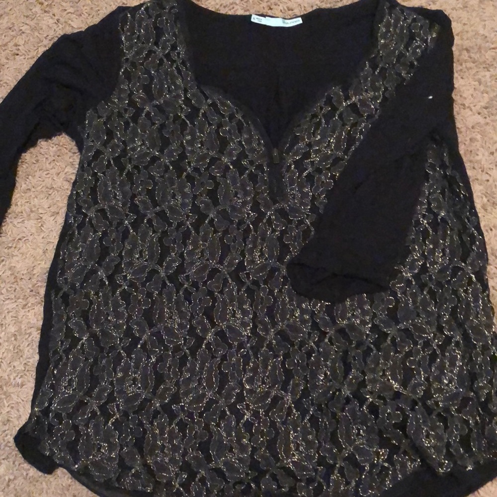Maurices black lace shirt